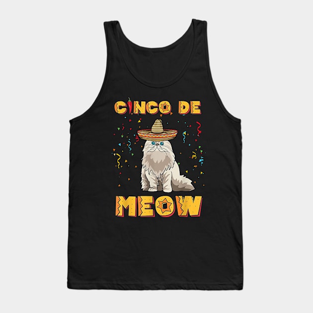 Cinco De Meow Shirt Gift Sombrero Cat Lovers Cinco De Mayo Tank Top by Lorelaimorris